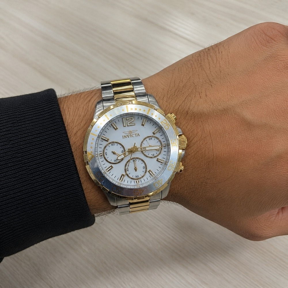 Invicta Pro Diver Chrono Two Tone Stainless Steel Watch AS IS
